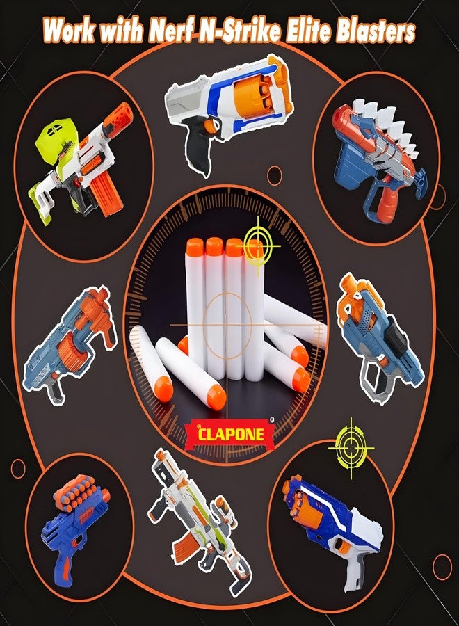 CLAPONE Hollow Out Soft Foam Refill Darts for N-Strike Elite Series Blasters Soft Foam Refill Darts for Nerf N-Strike Elite Blasters Hollow Safe & Durable Darts Premium Bullets (White, 50 pcs) - Image 4